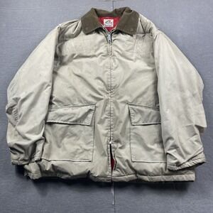 Vintage Duxbak Jacket Mens Large Canvas Down Insulated Beige Field Hunting Coat